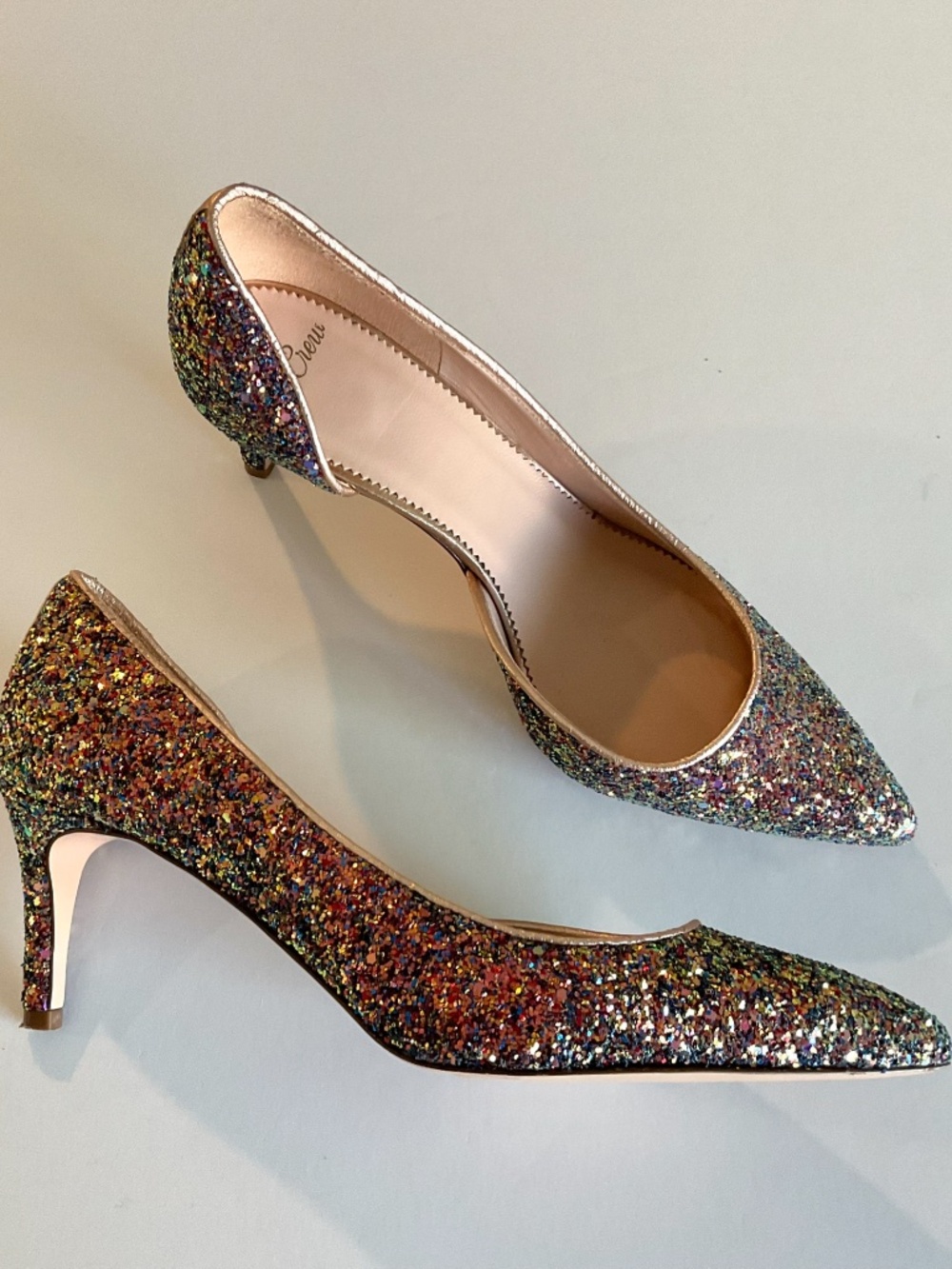 J. CREW Colette d'Orsay Pumps in Holographic Glitter Size 7.5